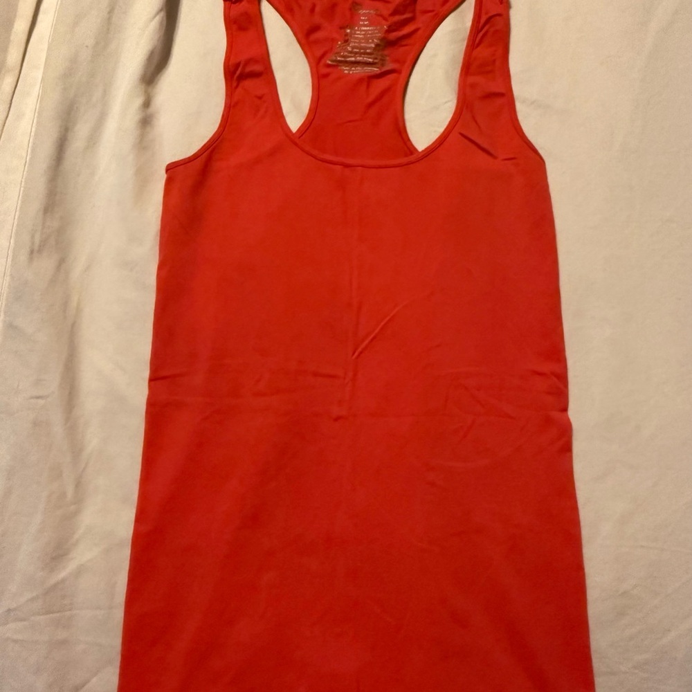 Women's Redish Orange Sleeveless Tank Top by Guess